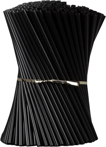 Miniatura 4 de Pajitas de plástico de 7.75 pulgadas (500 unidades), pajitas desechables – hechas para vaso estándar de 16 onzas (negro)