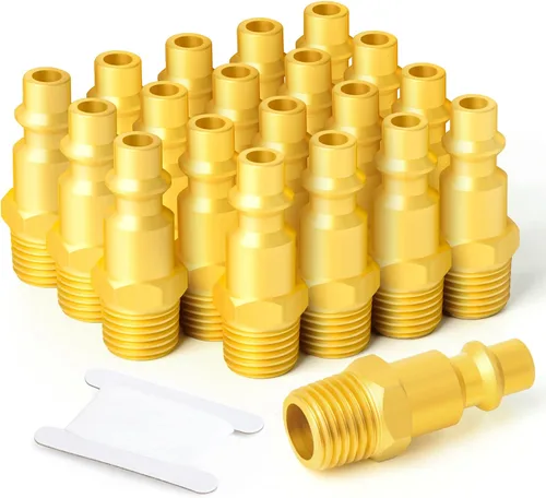 Miniatura 23 de GASHER 5 piezas de ajuste de herramienta de aire industrial de acero inoxidable 304 NPT hembra de 1/4 pulgada, tapones neumáticos de alto flujo