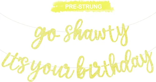 Miniatura 8 de BEISHIDA Cartel con texto en inglés «Go Shawty It's Your Birthday» con texto en inglés «No DIY Hip Hop» con tema de feliz cumpleaños, cartel de Rojo