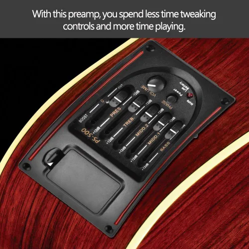 Miniatura 2 de Piezo de preamplificador acústico de guitarra, PS 500 5Band lizer Digital Guitar Preamp Sintonizador Pickup para guitarra acústica, Gitarren