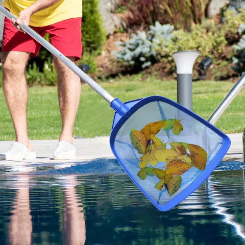 Miniatura 8 de Poolvio Red de desnatador de hojas para piscina, con 5 secciones telescópica de aluminio y malla fina de nailon, herramienta de limpieza de piscina