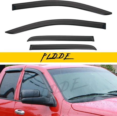 Miniatura 9 de 4 viseras adhesivas para ventana de ventilación de montaje exterior, para humo, sol, lluvia, compatibles con 15-23 F150 Crew Cab (Supercrew Cab)