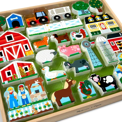 Miniatura 7 de Melissa & Doug Juego de granja y tractor de madera (33 piezas)