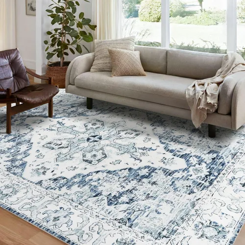 Miniatura 65 de Syalife 6x9 Alfombra Lavable para Área, Ultra Suave Antideslizante, Pila Baja, Alfombra Vintage Resistente a Manchas para Sala de Estar, Alfombra