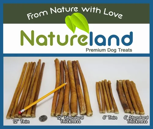 Miniatura 2 de Natureland Bully Sticks finos de 6 pulgadas, totalmente naturales, de corral libre, alimentados con pasto, 100% carne de res masticables para perros