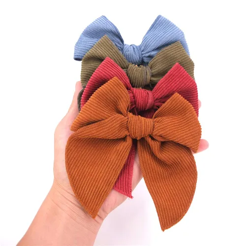 Miniatura 7 de Pinzas para el cabello con lazo de pana Fable para bebés, niñas y mujeres, grandes pinzas con lazo de terciopelo, accesorios para niños pequeños