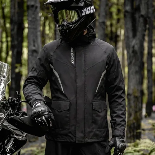 Miniatura 2 de Scoyco Chaquetas impermeables para hombre, chaqueta impermeable ligera para exteriores con capucha