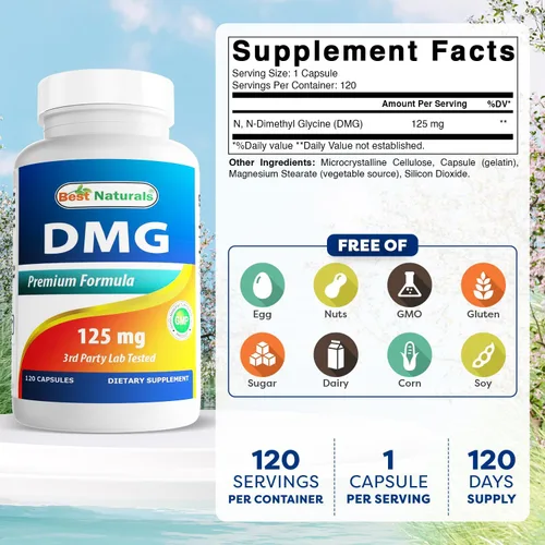 Miniatura 2 de Best Naturals DMG 125 mg 120 Cápsulas