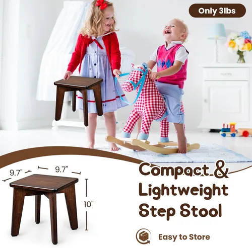 Miniatura 2 de StrongTek Taburete pequeño de bambú, duradero y elegante escalón de madera para adultos y niños, perfecto para cocina, baño, dormitorio o sala