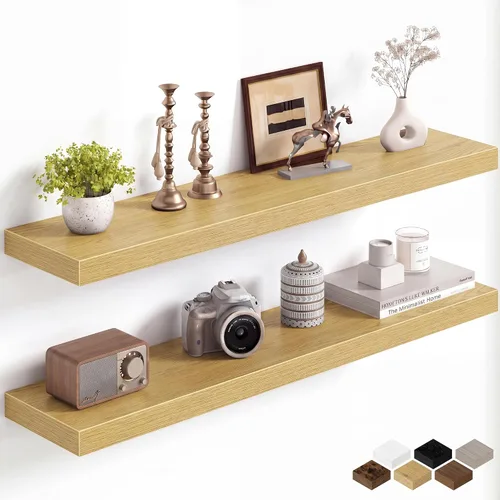 Miniatura 31 de Fun Memories Estantes flotantes de 16 pulgadas para pared, estantes de 8 pulgadas de profundidad para baño, dormitorio, cocina, montaje en pared
