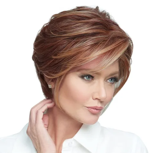 Miniatura 12 de Raquel Welch Go To Style - Peluca de pelo corto versátil y favorecedora de Hairuwear, gorra media, castaño iluminado por el sol RL10/12