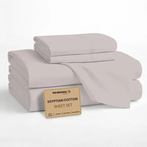 Miniatura 36 de SGI bedding Sábanas 100% algodón egipcio tamaño individual – Sábanas refrescantes, ropa de cama blanca suave y transpirable, ropa de cama de lujo