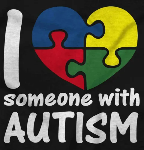 Miniatura 2 de Brisco Brands I Love Someone with Autism Puzzle Sudadera con capucha para mujeres y hombres