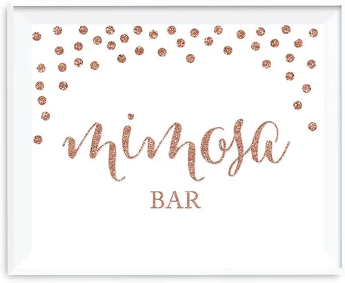 Miniatura 9 de Andaz Press Letreros de fiesta de boda, purpurina sintética de oro rosa, 8.5 x 11 pulgadas, resalta tu versículo bíblico favorito para el nuevo Sr.