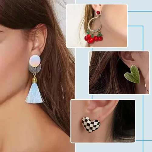 Miniatura 5 de TOAOB - 300 postes y respaldos de aretes de acero inoxidable dorado, hipoalergénicos, de 0.197 in, con goma transparente y parte trasera de aretes