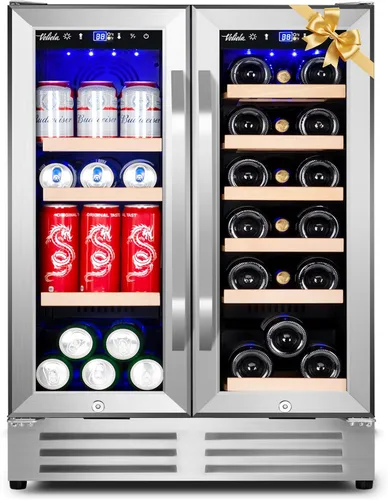 Miniatura 19 de Refrigerador de bebidas para 128 latas, 3.2 pies cúbicos con puerta de vidrio para bebidas, cerveza, soda, vino, pequeño refrigerador de cerveza