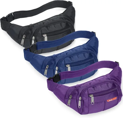 Riñonera cruzada de 3 piezas para mujeres y hombres, riñonera cruzada impermeable, para viajes, caminar, correr, senderismo, ciclismo al aire libre,