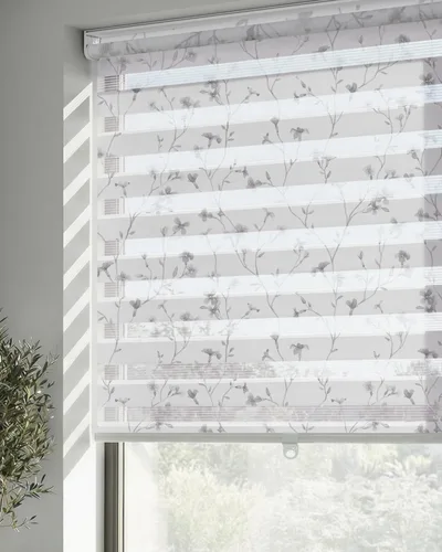 Miniatura 8 de LazBlinds Persianas estilo cebra sin cordones para ventanas, con patrón de doble capa para máxima privacidad y control de la luz, elegantes