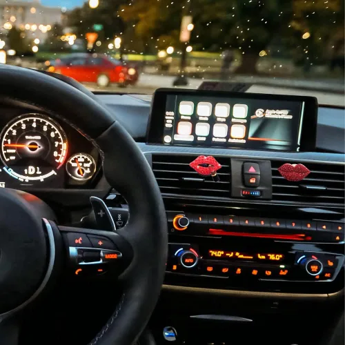 Miniatura 3 de ZOSTLAND Clip decorativo para automóvil con diamantes de imitación, ambientadores de automóvil, clip de ventilación de auto, accesorios 2 labios