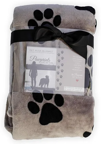 Miniatura 7 de Pawprints Left by You - Manta conmemorativa para mascotas con sentimiento sincero, regalo reconfortante para pérdida de mascotas/duelo de mascotas