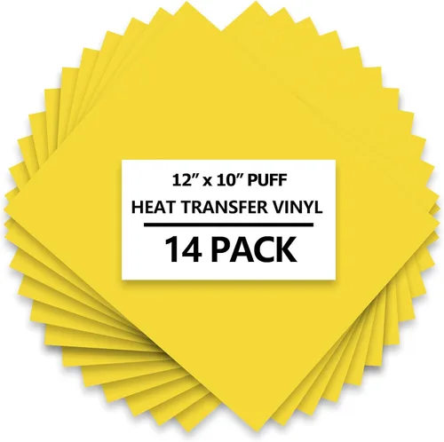 Miniatura 15 de HTVVETUR Rollos de transferencia de calor 3D Puff HTV - Vinilo HTV de 12 pulgadas x 9 pies para camisas, vinilo para planchar para Cameo - Fácil