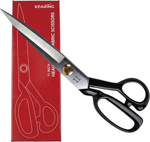 Miniatura 11 de KEARING Tijeras de 22,8 cm de sastre resistentes para tela, profesionales, aptas para cortar con precisión cuero, denim y telas de múltiples capas