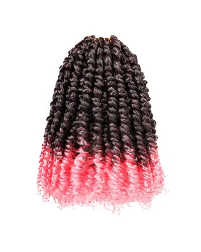 Miniatura 36 de Paquete de 8 paquetes de cabello de ganchillo Passion Twist de 6 pulgadas, rizos bohemios pretrenzados previamente trenzados, negro natural 1B