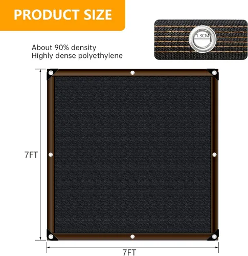 Miniatura 6 de Shade-Cloth - Lona de malla con ojales, 85-90 % para plantas de jardín, 7 x 7 pies, toldo para pérgola al aire libre, patio, flores, césped