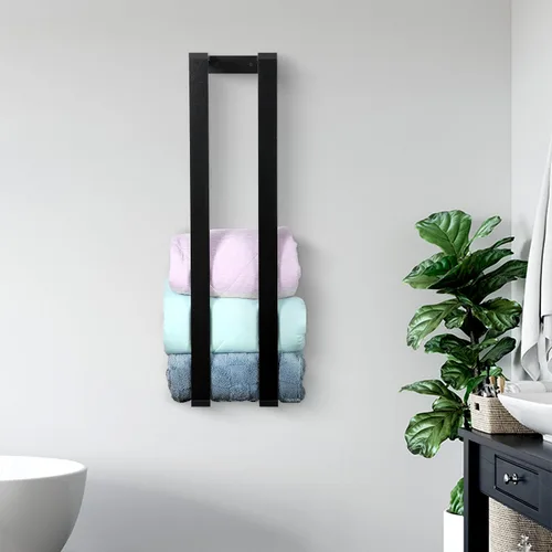 Miniatura 8 de Estante de pared para mantas: estante flotante para sala de estar y dormitorio, soporte rústico para mantas montado en la pared, organizador de ropa