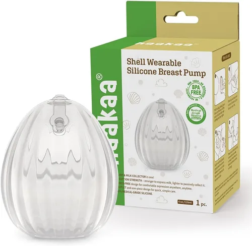 Miniatura 11 de HAAKAA Shell - Extractor de leche manual manos libres, silicona de grado médico, compacto, portátil y discreto, válvula a prueba de fugas, 2.5