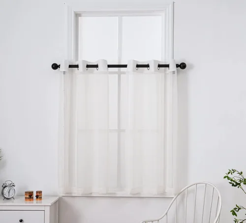 Miniatura 51 de PI - Cortinas traslúcidas con paneles pequeños, cortina transparente para ventana de cocina, mirador, 2 paneles