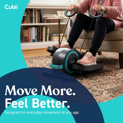 Miniatura 7 de Cubii Total Body - Pedal elíptico para usar sentado bajo el escritorio con bandas de resistencia integradas para el cuerpo superior, 12 niveles