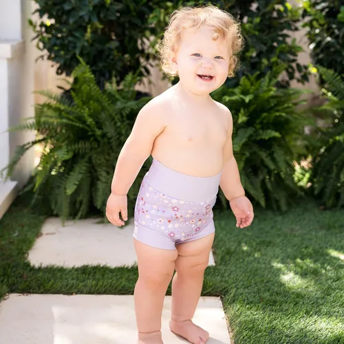 Miniatura 5 de Splash About Happy Nappy - Pañal de natación reutilizable, color lila primavera, 12-24 meses