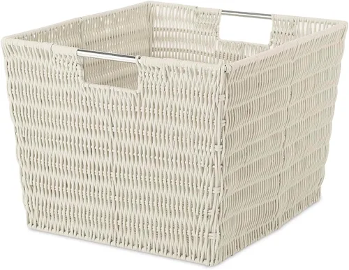 Miniatura 4 de Whitmor Rattique - Canasto para estante pequeño, gris