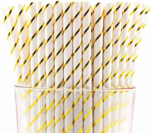 Miniatura 56 de Paquete de 150 pajitas de papel biodegradables con lunares rojos de 4 capas (compostables, no tóxicas, sin BPA)