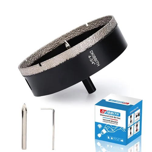 Miniatura 33 de DKIBBITH Juego de brocas de diamante de 5/8" con broca piloto - Paquete de 2 brocas de diamante de 5/8" con punta de diamante para agujeros