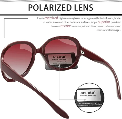 Miniatura 144 de Joopin Lentes de sol de gran tamaño para mujer, polarizados, grandes, para conducción, protección UV, grandes sombras