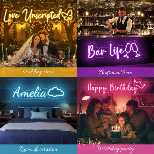 Miniatura 2 de Letreros de neón personalizados Sparklove para decoración de pared, regalos para niñas para decoración de habitación, regalo de Navidad para niñas