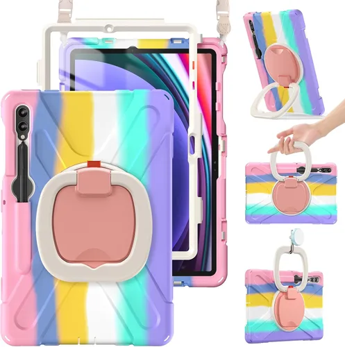 Miniatura 13 de BRAECN Funda para Samsung Galaxy Tab S10+/S9 FE+/S9+ Plus de 12.4 pulgadas, funda de silicona resistente con protector de pantalla, soporte para S