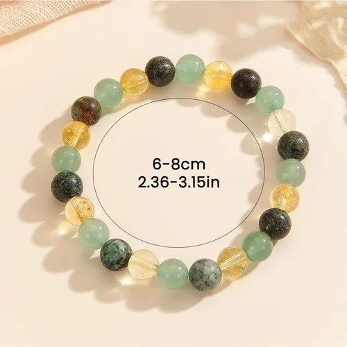 Miniatura 95 de Crystal Vibe Pulseras de cuentas de 0.315 in para mujeres y hombres, pulseras de cristal con piedras preciosas naturales, tamaño elástico ajustable