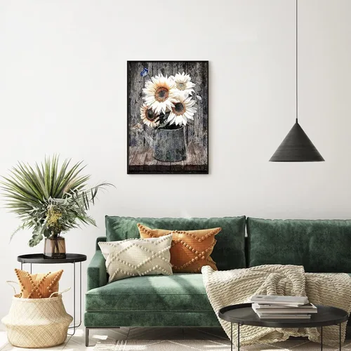 Miniatura 4 de Kits de pintura de diamante JATOK para adultos y niños, girasoles 5D DIY arte de diamante 5D taladro completo de gemas, imágenes de arte