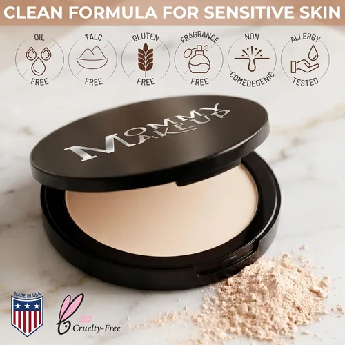 Miniatura 3 de Mineral Dual Powder - Base mineral prensada 4 en 1 con SPF 15 para un brillo impecable, sin aceite, sin talco, sin gluten, 0.45 onzas