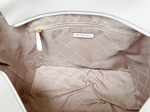 Miniatura 7 de Michael Kors Gilly Jet Set - Bolso grande con cremallera y cordón, Crema Claro Mk, Cordón