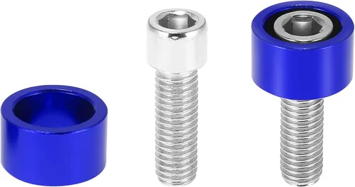 Miniatura 5 de X AUTOHAUX 9 piezas M8x1.25 Colector de escape Colector Arandelas Pernos Motor Racing Cabeza de escape Tornillos de copa Azul para Honda Civic