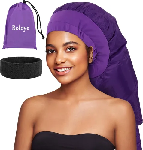 Miniatura 12 de Boloye Accesorio de Gorro para Secador de Cabello – Gorro de Secadora con Capucha XL de 28.5" para Secado Más Rápido y Acondicionamiento Profundo
