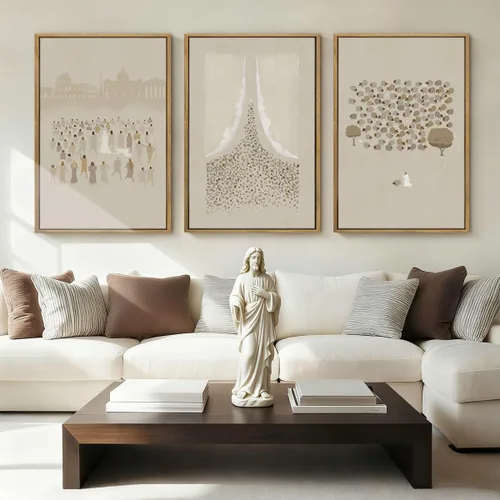 Miniatura 56 de BINCUE Lienzo de plantas botánicas neutrales, 6 piezas, arte de pared rústico, pinturas de pared de granja, impresiones botánicas de plantas