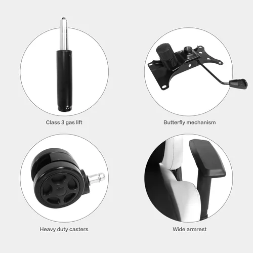 Miniatura 7 de Modern-Depo Sillas ergonómicas para juegos para adultos con espuma viscoelástica de alta densidad Silla de oficina cómoda giratoria, silla