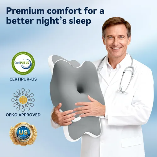 Miniatura 5 de Almohada para la apnea del sueño con dolor de cuello y alivio de ronquidos, almohada cervical ortopédica, almohada ergonómica de espuma