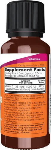 Miniatura 2 de NOW Foods Suplementos, Vitamina Líquida D-3, Fuerza Extra, Apoyo Estructural*, 1 Onza Líquida