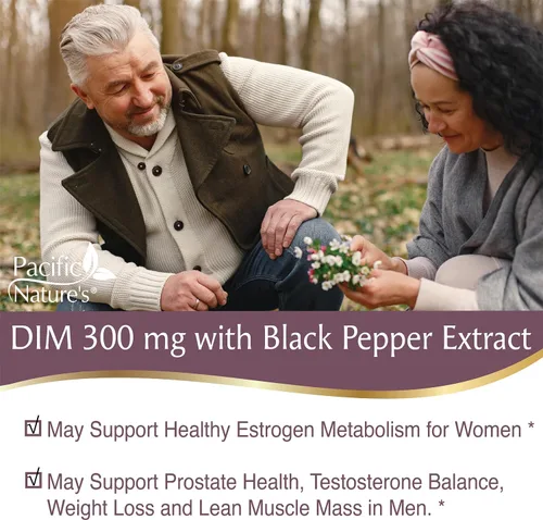 Miniatura 5 de Pacific Nature's DIM 300 mg con pimienta negra (90 cápsulas) Suplemento de diindolilmetano para el equilibrio hormonal y apoyo tanto para hombres